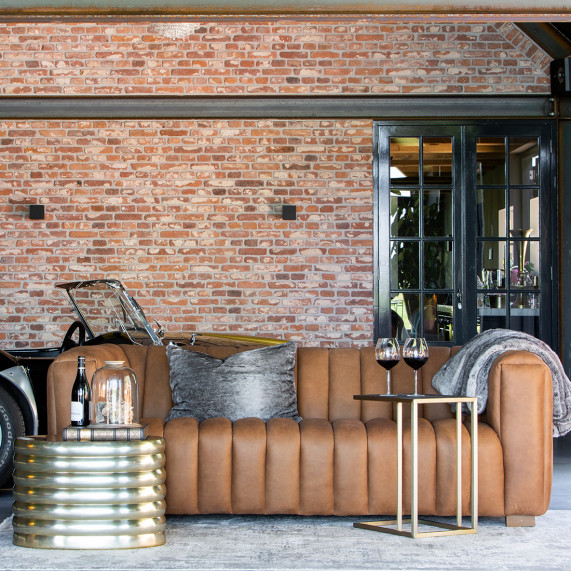Pulitzer sofa 3 5s leather cognac