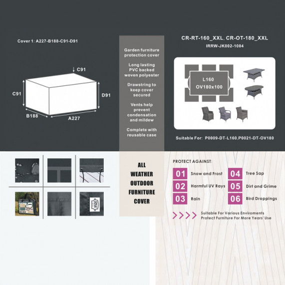 Rectangle cover 160