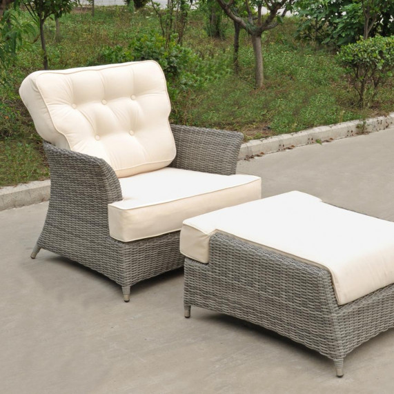 Oxford arm chair with footstool