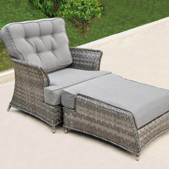 York arm chair with footstool