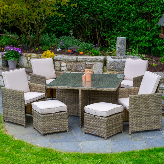 Chester cube rattan 4 seat set