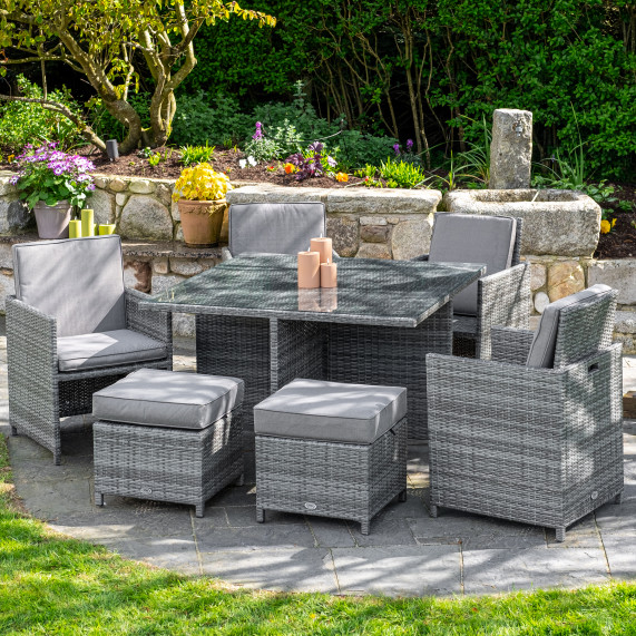 Cuba cube rattan 4 seater set