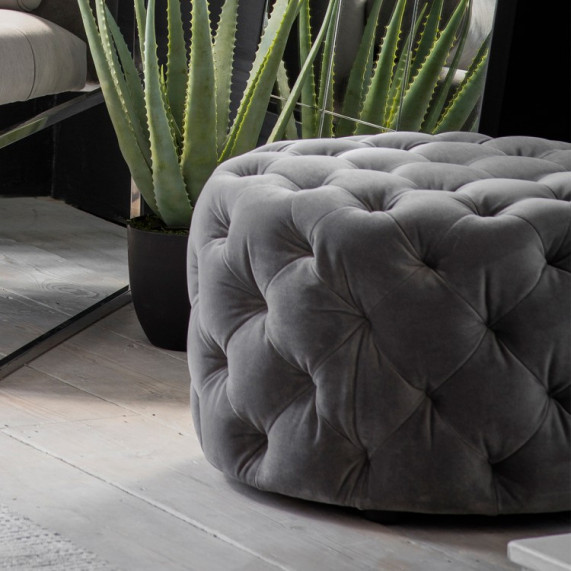 Modern footstool mirage velvet