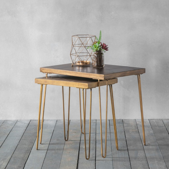 Urban metallic nest of tables
