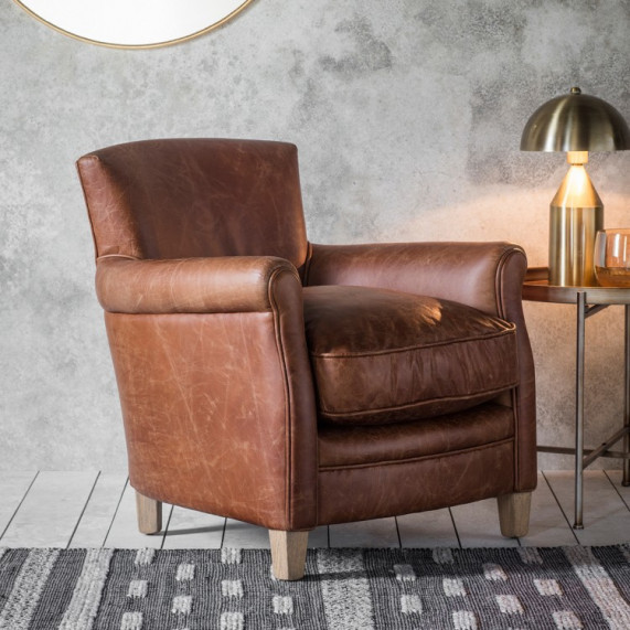 Vintage armchair brown leather
