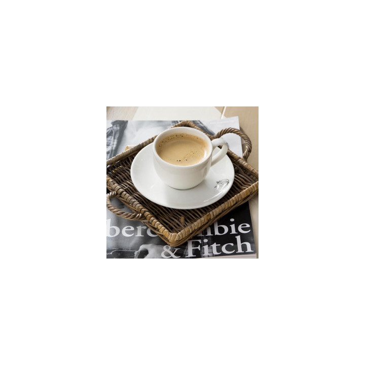 Rustic rattan mini tray square