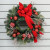 60cm velvet ribbon ball wreath red