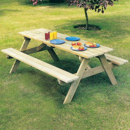 Alexander rose pine woburn garden picnic table 5ft