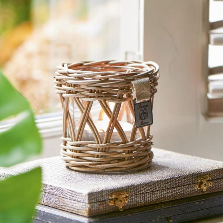 Rustic rattan votive