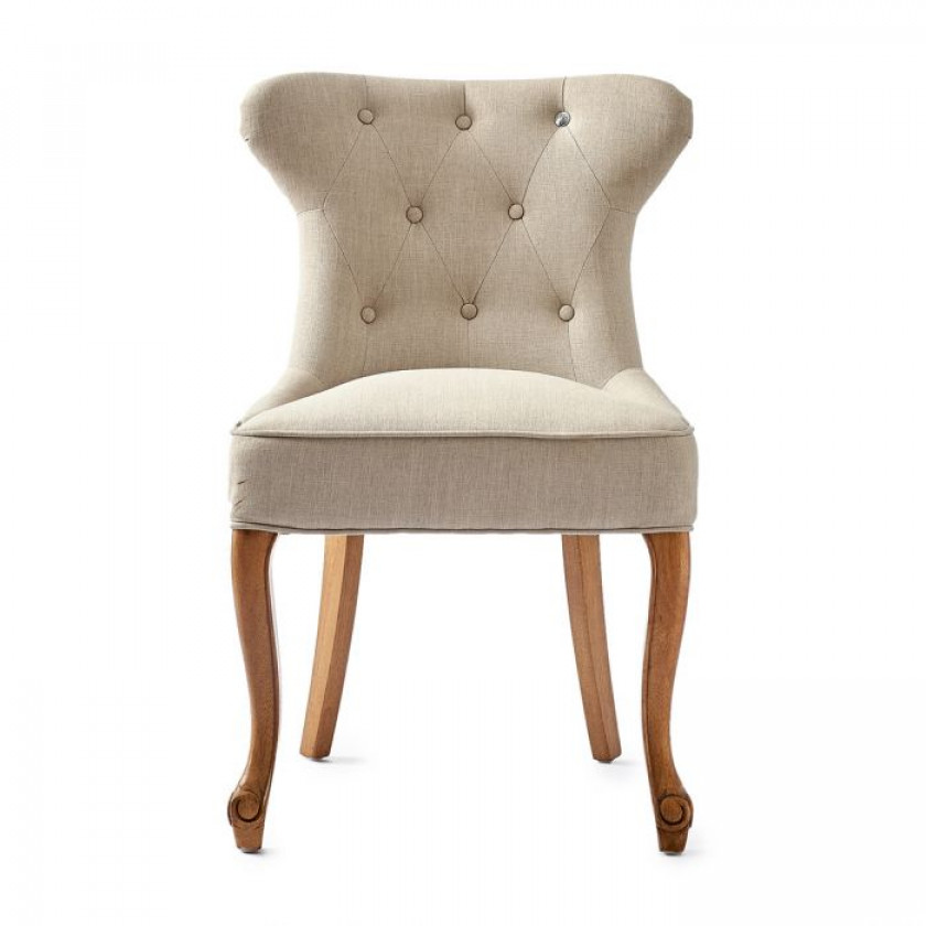 George Dining Chair, linen, flax
