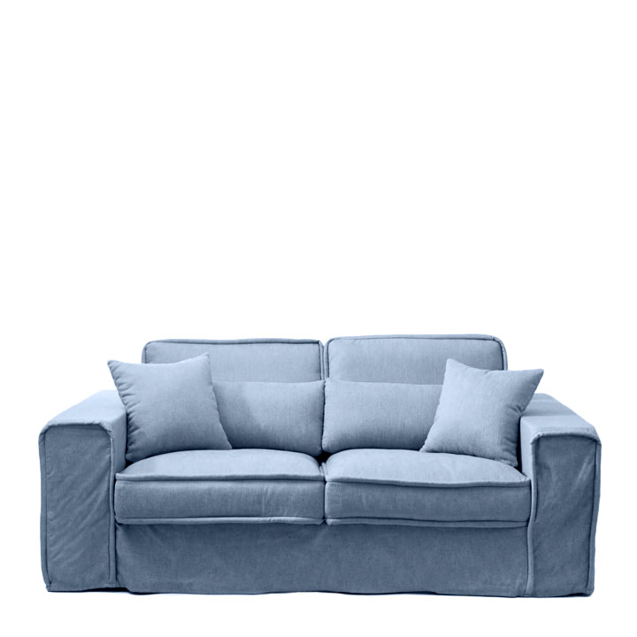 Metropolis sofa 3 5 seater washed cotton ice blue