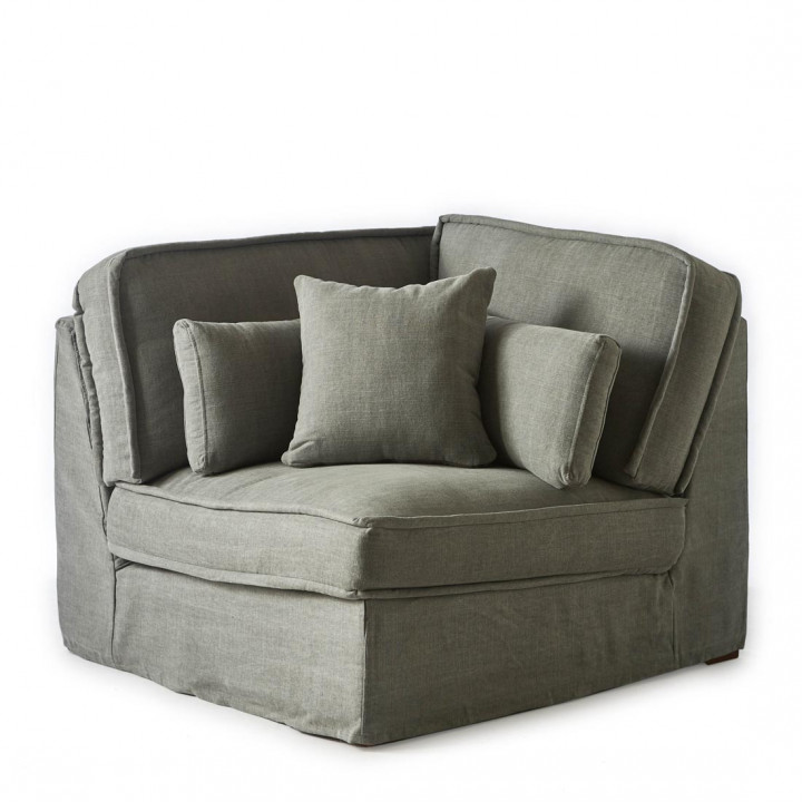 Metropolis corner washed cotton grey