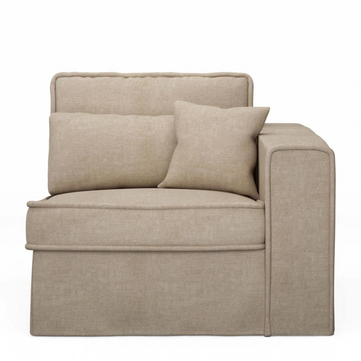 Metropolis corner arm right washed cotton natural