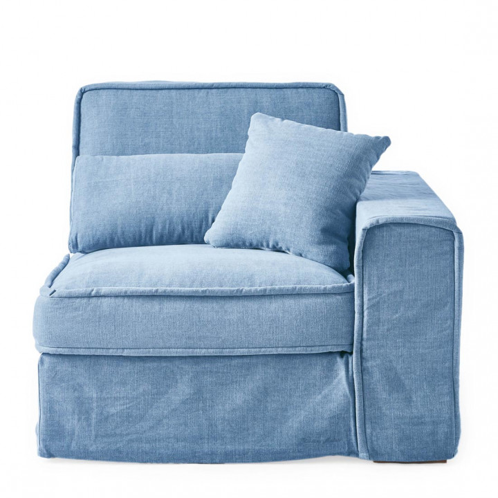 Metropolis corner arm right washed cotton ice blue
