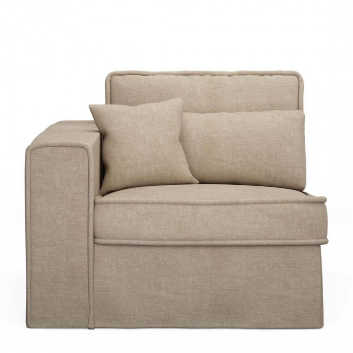 Metropolis corner arm left washed cotton natural