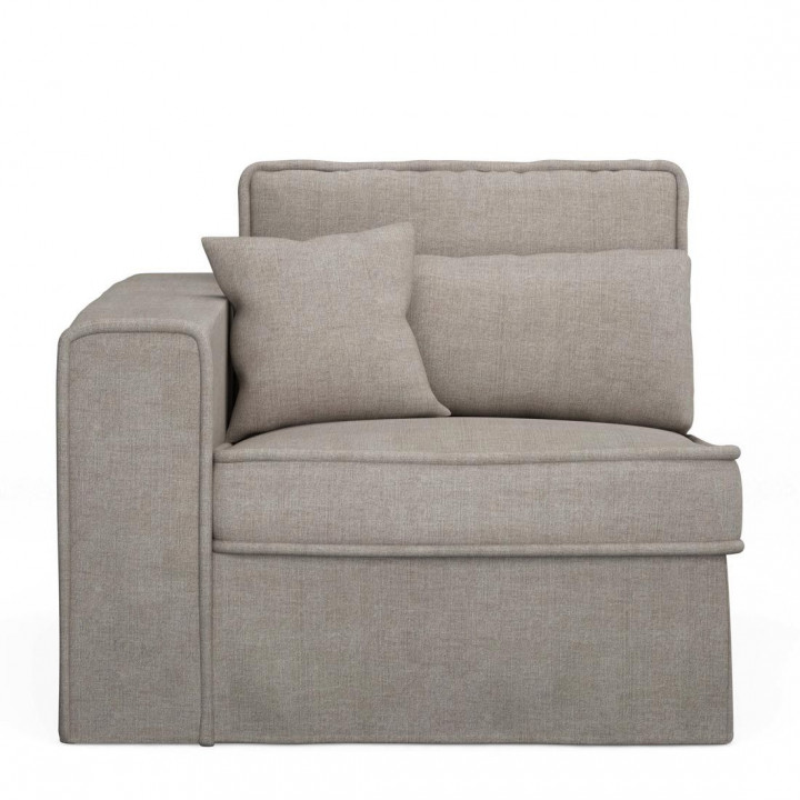 Metropolis corner arm left washed cotton stone