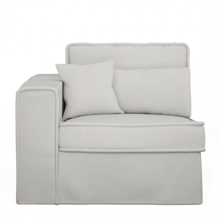 Metropolis corner arm left washed cotton ash grey