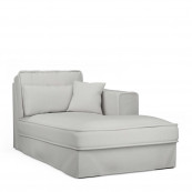 Metropolis chaise longue right washed cotton ash grey