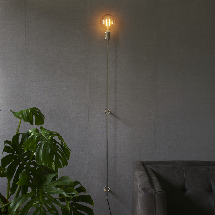Hoxton wall lamp shiny silver
