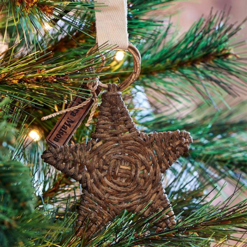 Rustic Rattan Christmas Hanger Star