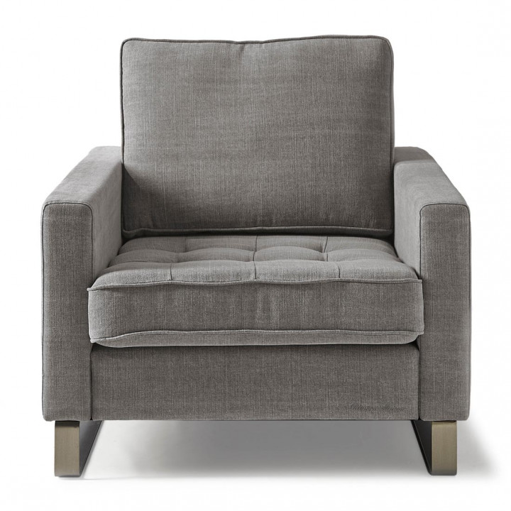 West houston armchair washed cotton grey