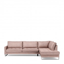 West houston corner sofa chaise longue right velvet blossom