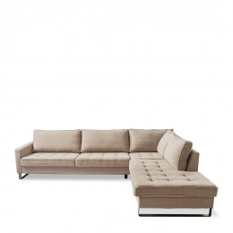 West houston corner sofa chaise longue right cotton natural
