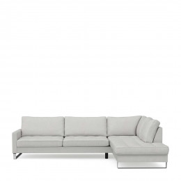 West houston corner sofa chaise longue right cotton ash grey