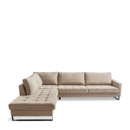 West houston corner sofa chaise longue left cotton natural