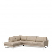 West houston corner sofa chaise longue left cotton natural