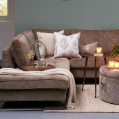 West houston corner sofa chaise longue left washed cotton ash grey