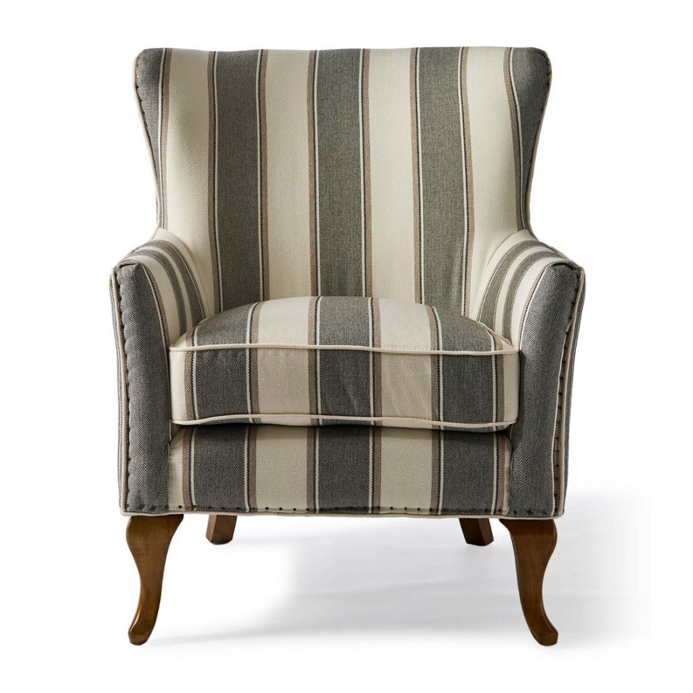 Cavendish Armchair, Grey Stripe