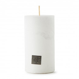 Rustic candle frosted white 7x13