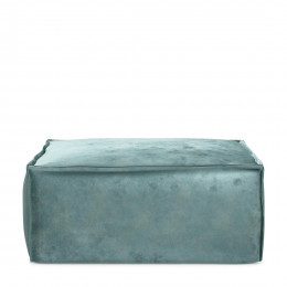 The jagger footstool velvet mineral blue