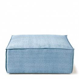 The jagger footstool washed cotton ice blue
