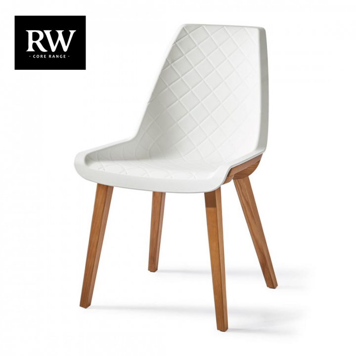 Amsterdam city dining chair brown legs white body