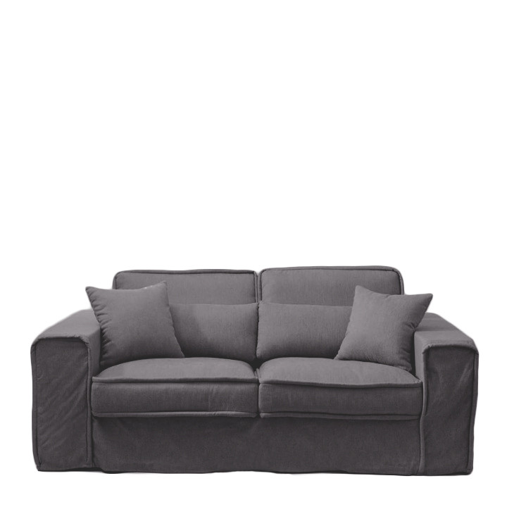 Metropolis sofa 2 5 seater oxford weave steel grey