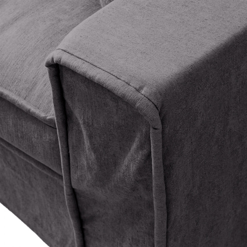 Metropolis Sofa 2,5 Seater, oxford weave, steel grey