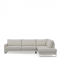 West houston corner sofa chaise longue right oxford weave alaskan white