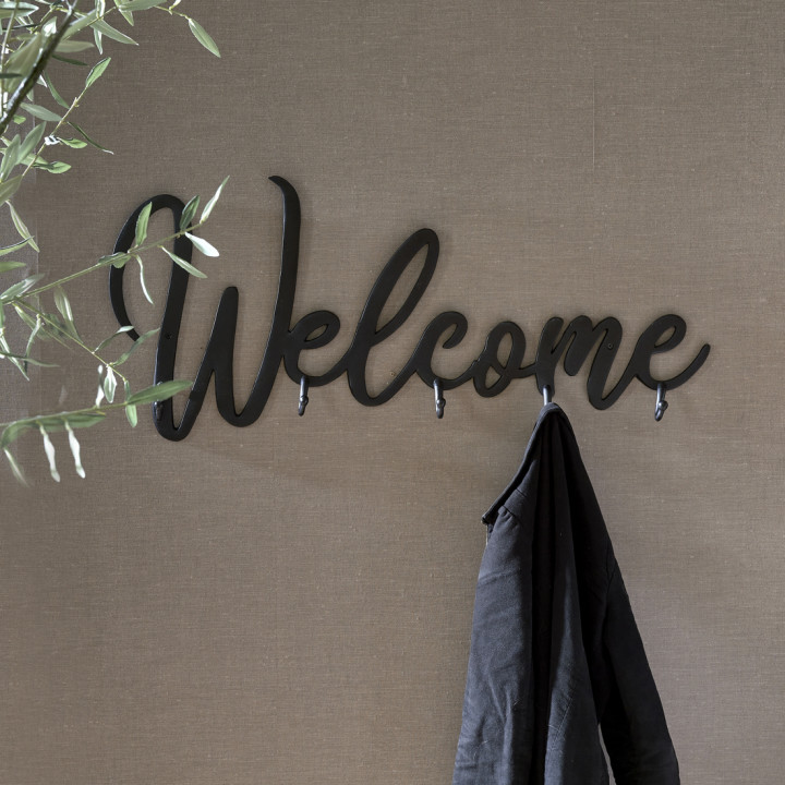 Welcome coat rack black