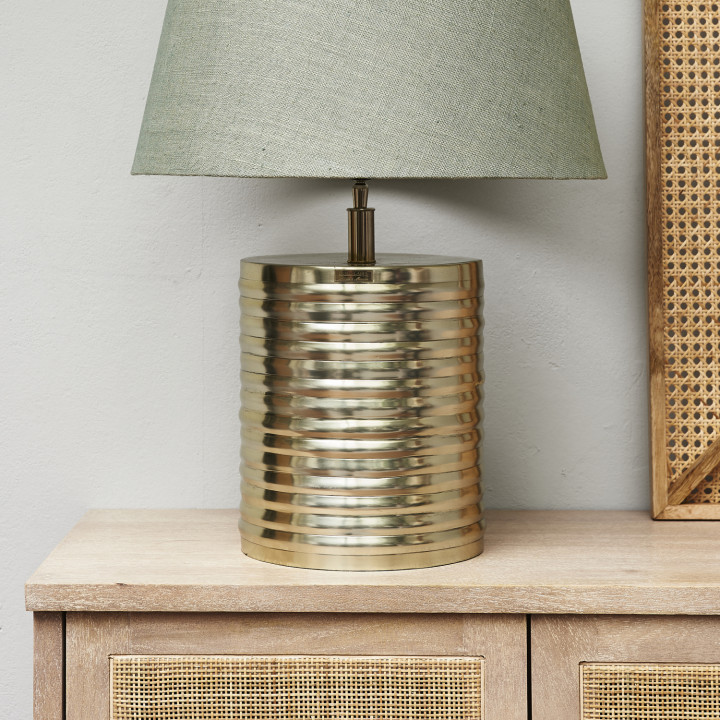 Docklands ribbed table lamp s gold
