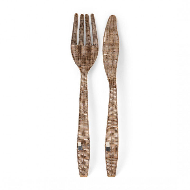 Rustic rattan cutlery