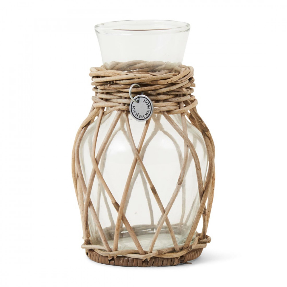 Rustic Rattan Mini Flower Vase