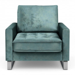 West houston armchair velvet mineral blue