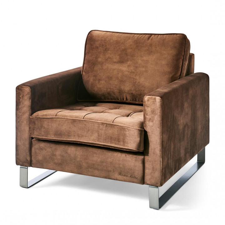 West houston armchair velvet chocolate