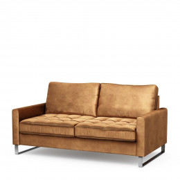 West houston sofa 2 5 seater velvet cognac
