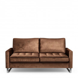 West houston sofa 2 5 seater velvet chocolate