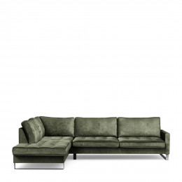 West houston corner sofa chaise longue left velvet ivy