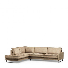 West houston corner sofa chaise longue left velvet golden beige