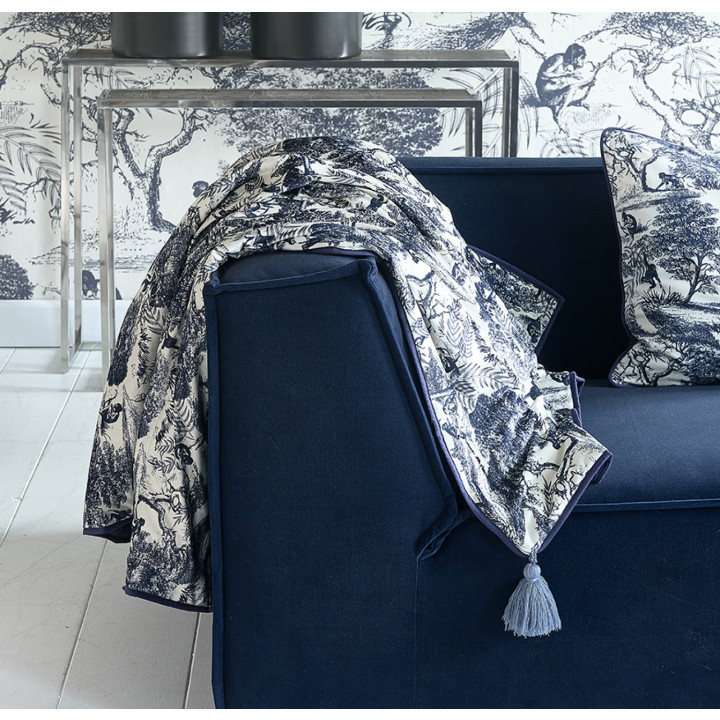 Toile printed throw 180x130